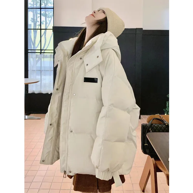 New Thick Down Cotton Jacket for Women 2024 New Winter thickening cotton and Loose Breadms Hooded women's Cotton Jacket