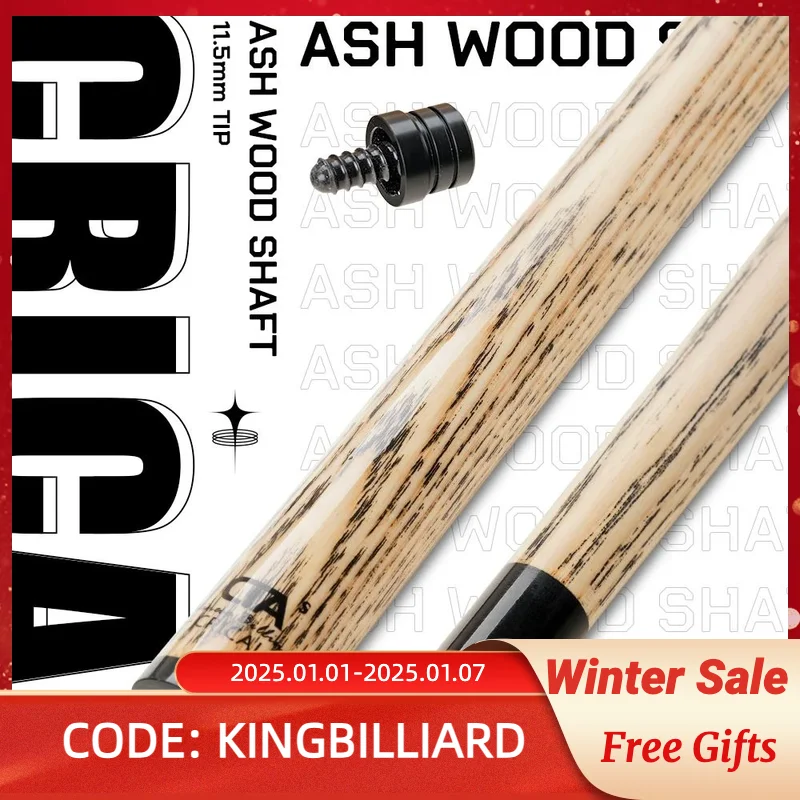 CRICAL Billiard Cue Ash Wood Shaft with 10.5mm/11.5mm Tiger Tip and 3/8*8 Pin Joint Single Shaft for 1/2 Split Pool Cue Stick