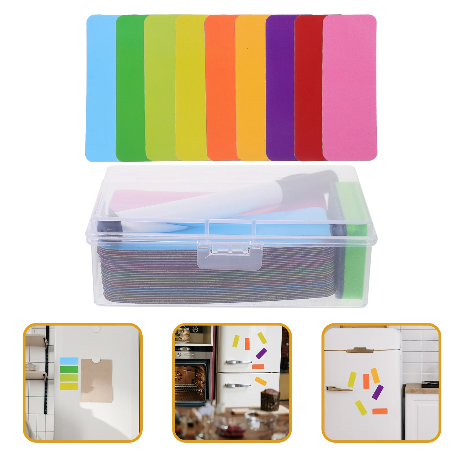 

27pcs Magnetic Labels 3x8cm Dry Erase Reusable Name Tags for Whiteboard Classroom Organization Home Office Supplies Folder
