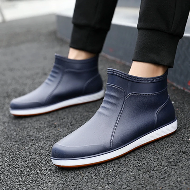 Spring Men Rain Boots Men\'s Comfortable Work Rain Boots Kitchen Non-slip Waterproof Special Shoes Fashion Outdoor Fishing Boots