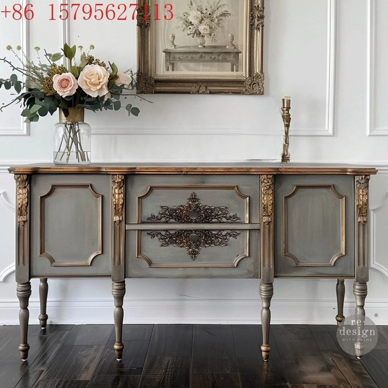 

Шкаф на крыльце из массива дерева, европейский резной роскошный обеденный боковой шкаф, декоративный шкаф