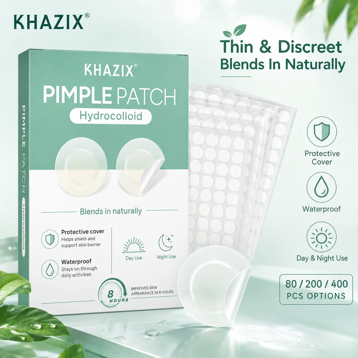80/200/400Pcs Mini Hydrocolloid Face Patches, Ultra Thin Small Size, Invisible Clear Concealer Stickers, Waterproof Daily Use view 3