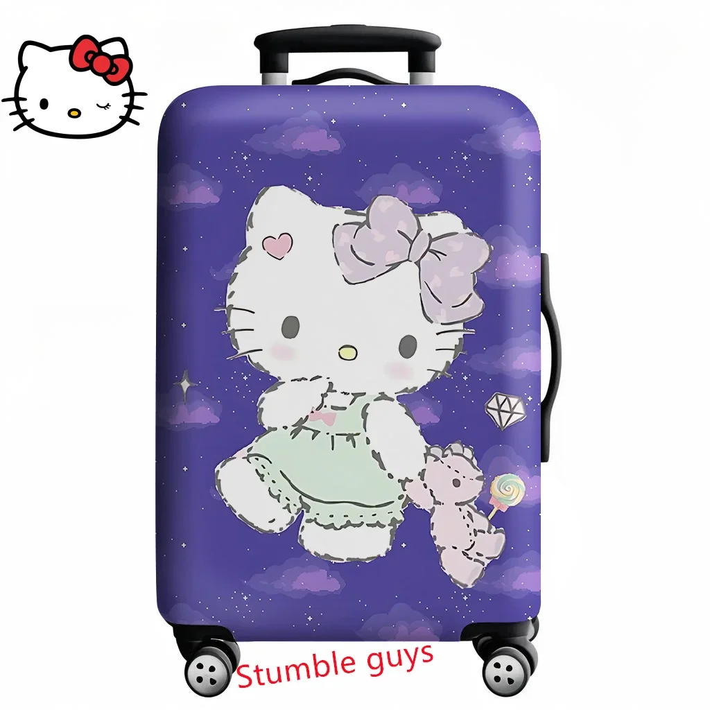 Capa de bagagem de viagem Kawaii Hello Kitty se encaixa em malas de 18 a 32 polegadas protetor de anime para fãs