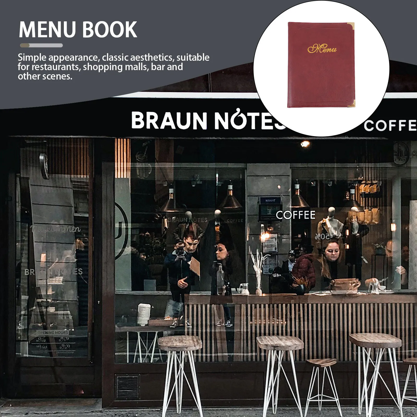 

1Pcs Premium Cover Menu Book Wear Resistant Restaurant Bar Use Slide-in Page Design Order Menu Holder Meal Price Folder