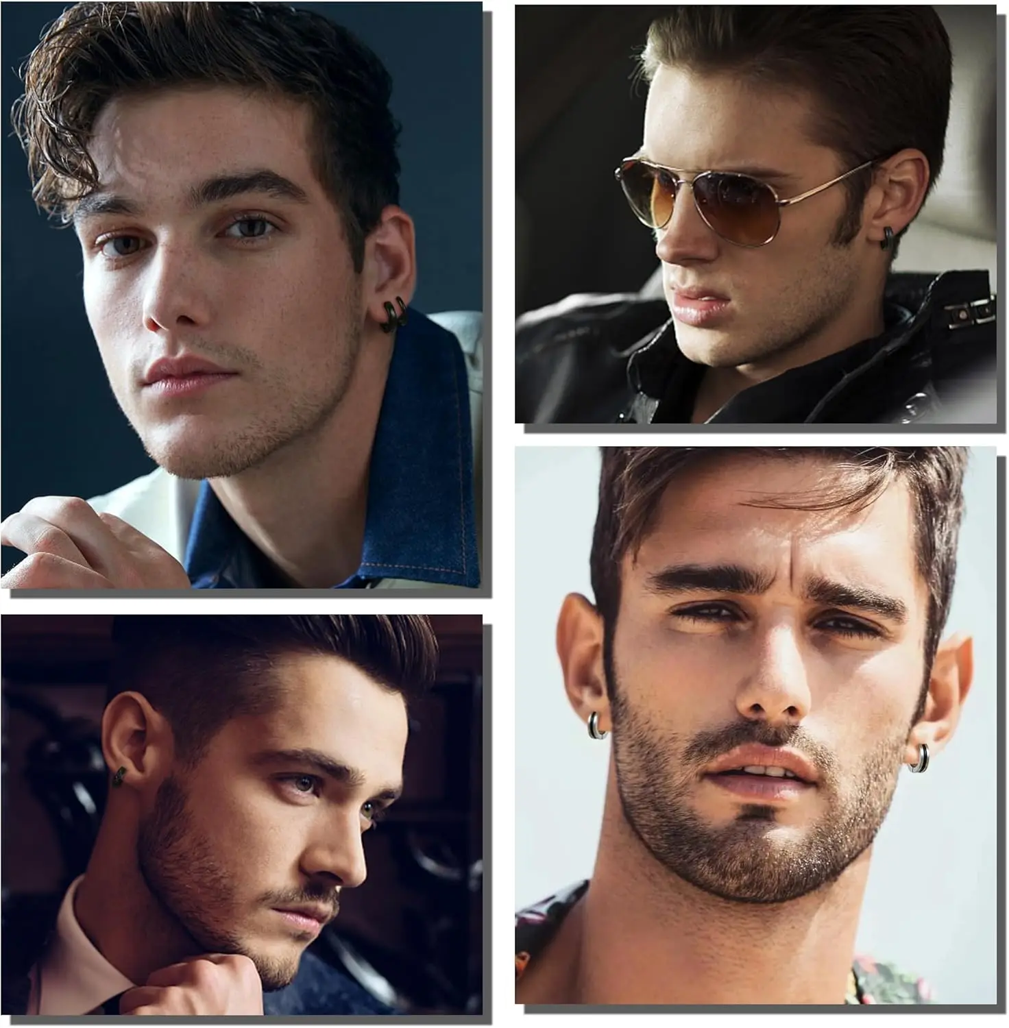 Bobisty 6 أزواج هوب طقم من الحلقان للنساء الرجال الفولاذ المقاوم للصدأ القوطية الأطواق Huggie أقراط الكلاسيكية اللولب ثقب المجوهرات هدية #5