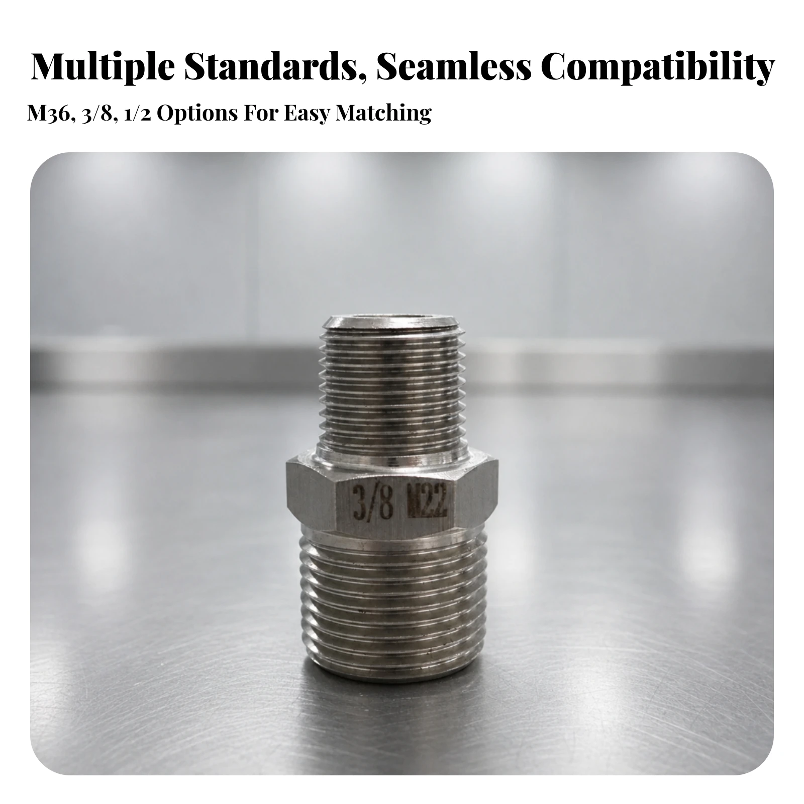 Hex Adapter with Male Threads Compact Threaded Adapter Hardware Corrosion-Resistant for Maintenance Technicians