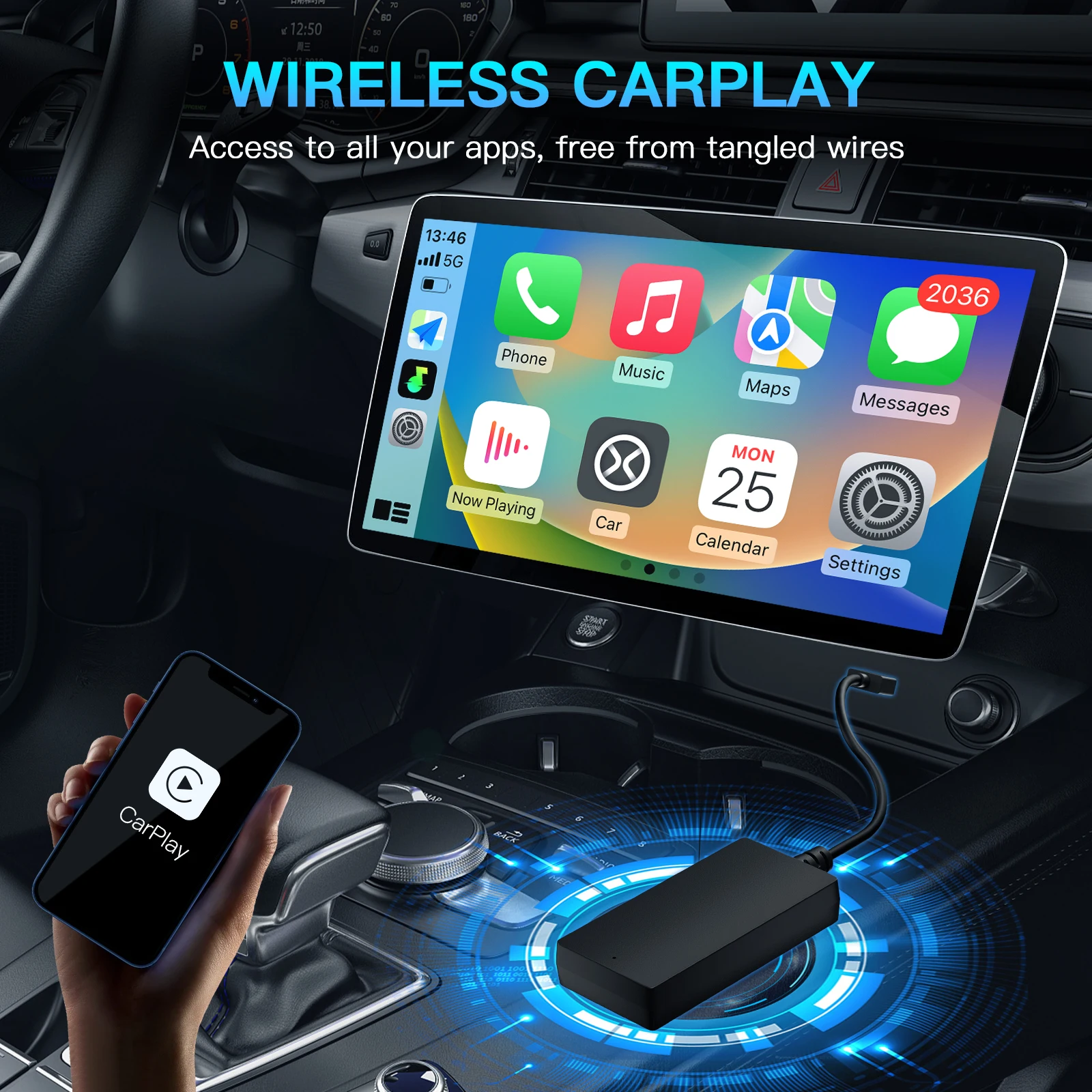 Számára baic BJ40 Plus BJ60 X35 X55 II BAIC 3 BAIC 5 carbitlink smartlink cuved Beállítóság kelt Drótnélküli carplay android automat Adapter