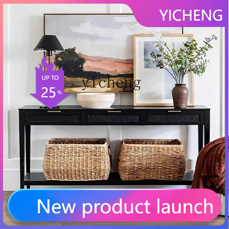 

LYY entrance table, black living room end view table, solid wood entrance table, foyer partition entrance cabinet