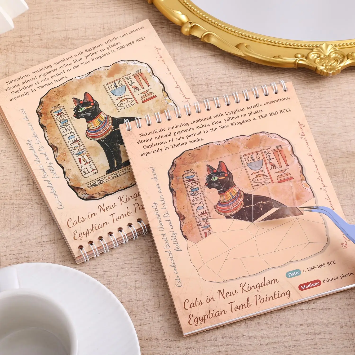 10 World Cultural Antiquities Puzzle Sticker Book, Vintage Egypt Crown Mask Pattern for Adults Teens Antique Lover view 6