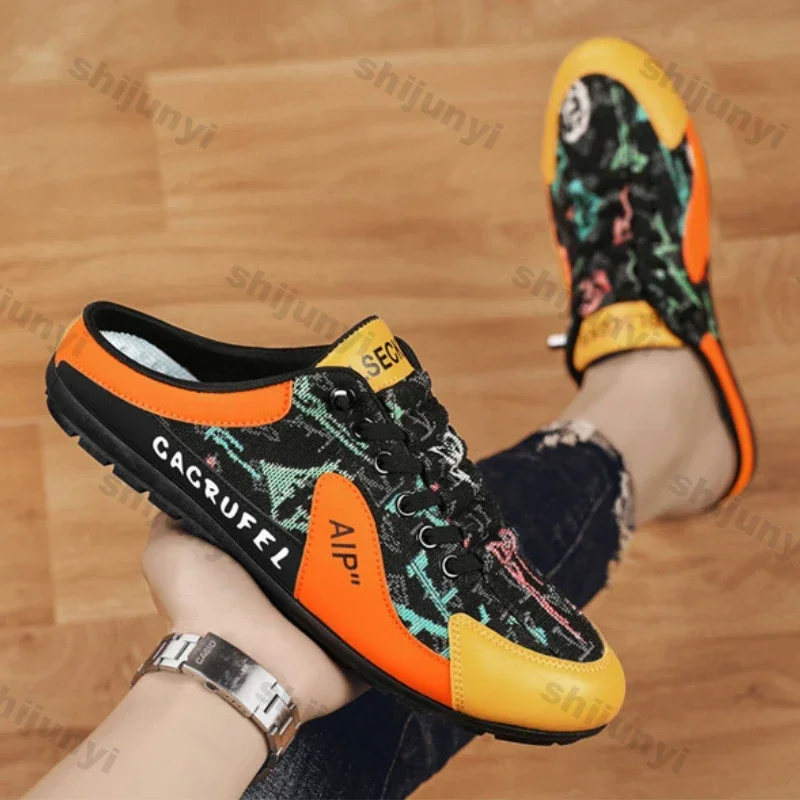 

Men's Fashion Soft-soled Half Slippers Men Summer Trendy Bottom Casual Shoes Breathable Slip-on Shoes Sneakers Zapatos De Hombre