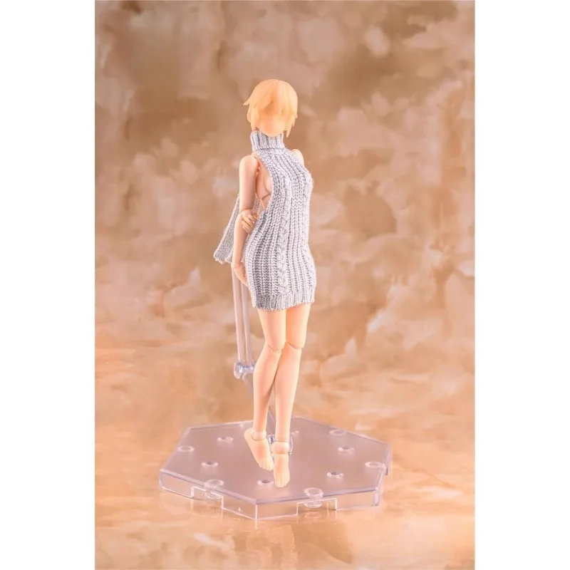 HASUKI 1/12 Scale High Neck Solid Color Exposed Backpack Hip Knitted Sweater Clothes Model for 6" Accessories Toy Figures Body