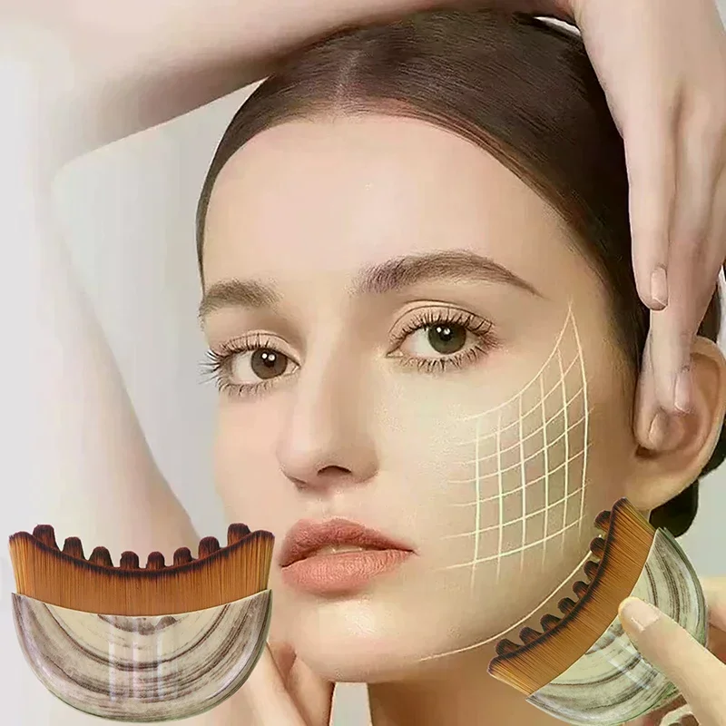 Portable Lymphatic Contour Face Brush Multi-function Chin Reduce Puffiness Lymphatic Drainage Face Brushs Facial Sculpting Tool