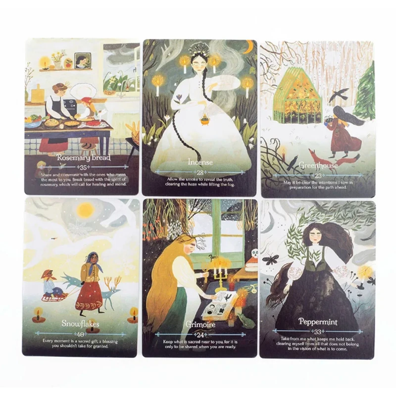 Seasons of The Witch Imbolc Oracle Tarot Board Game 44 Cards for Spiritual Guidance 10.4*7.3cm