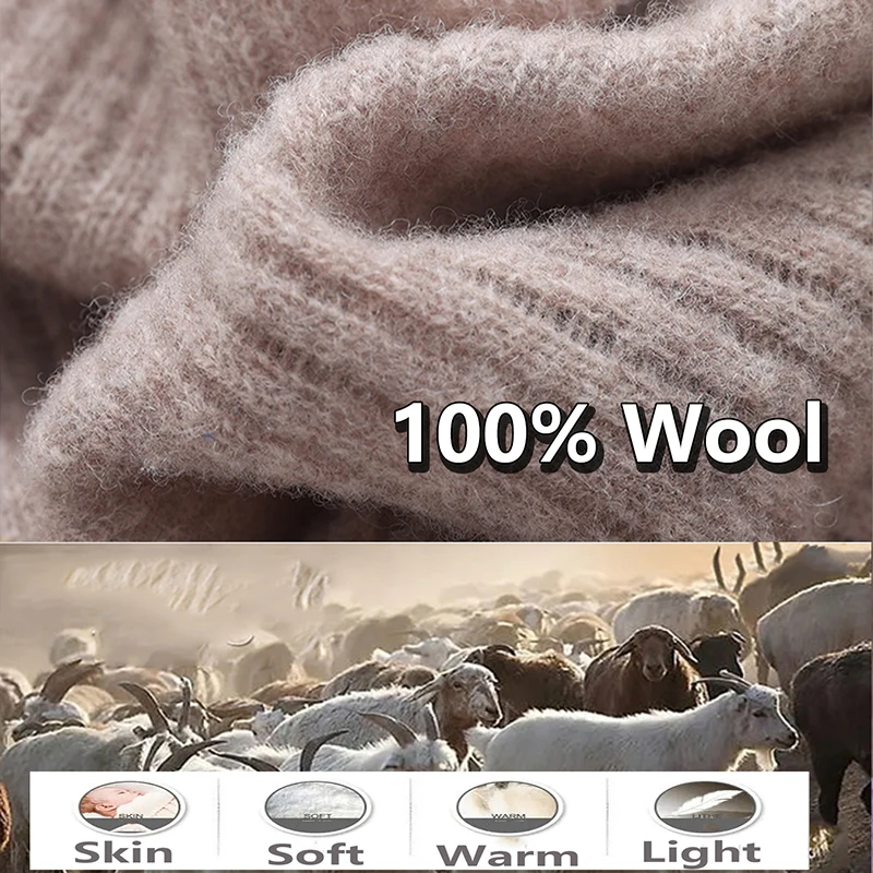 100%Merino Wool Shawl Cloak Women Autumn Soft Warm Lightweight Knitted Cardigan Cape Vest Scarf Wraps Korea Fashion Sweater Tops