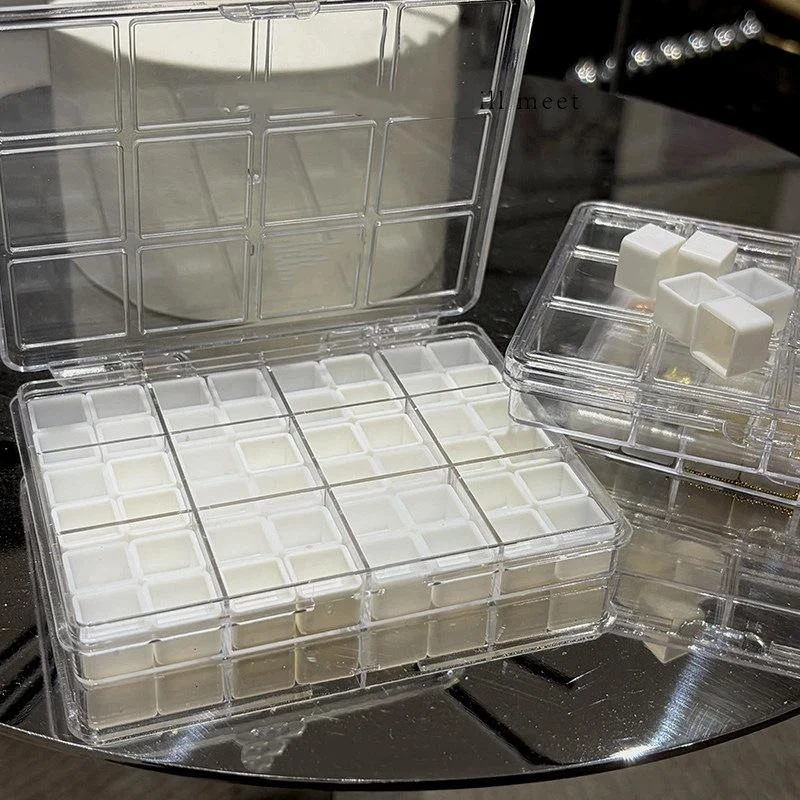 48 Grids Nail Accessories Storage Box Mini Compartment Transparent Jewelry Earring Storage Box Display Organizer Container