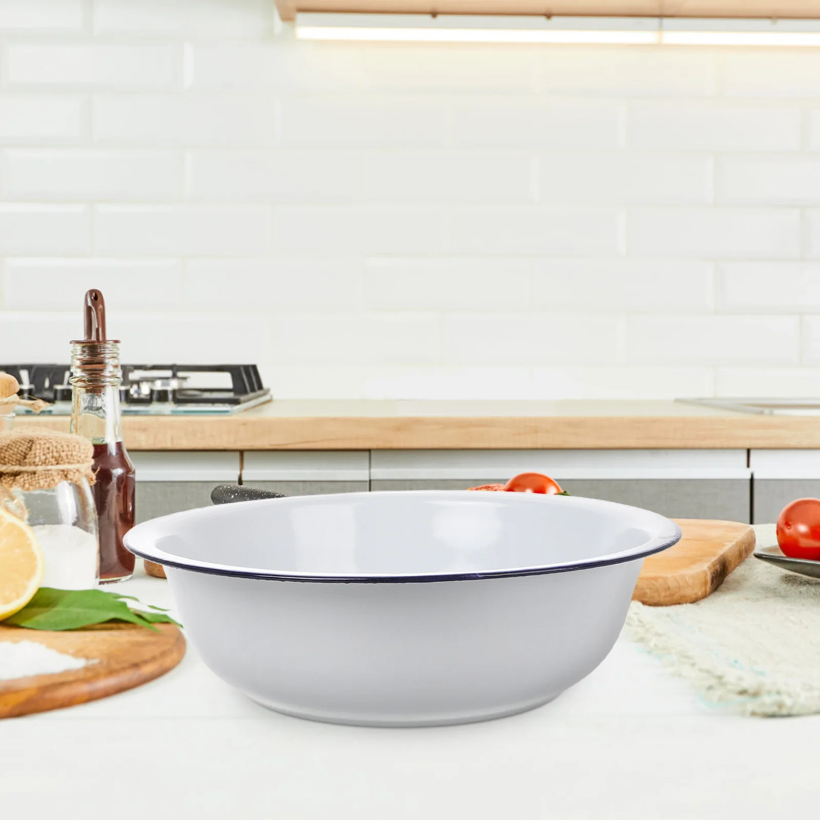

Retro Mixing Bowl Enamel Basin Retro Fruit Bowl Basin Enamel Mixing Bowl Face Washing Enamel Bowl Enamel Sourdough Bowl Supply