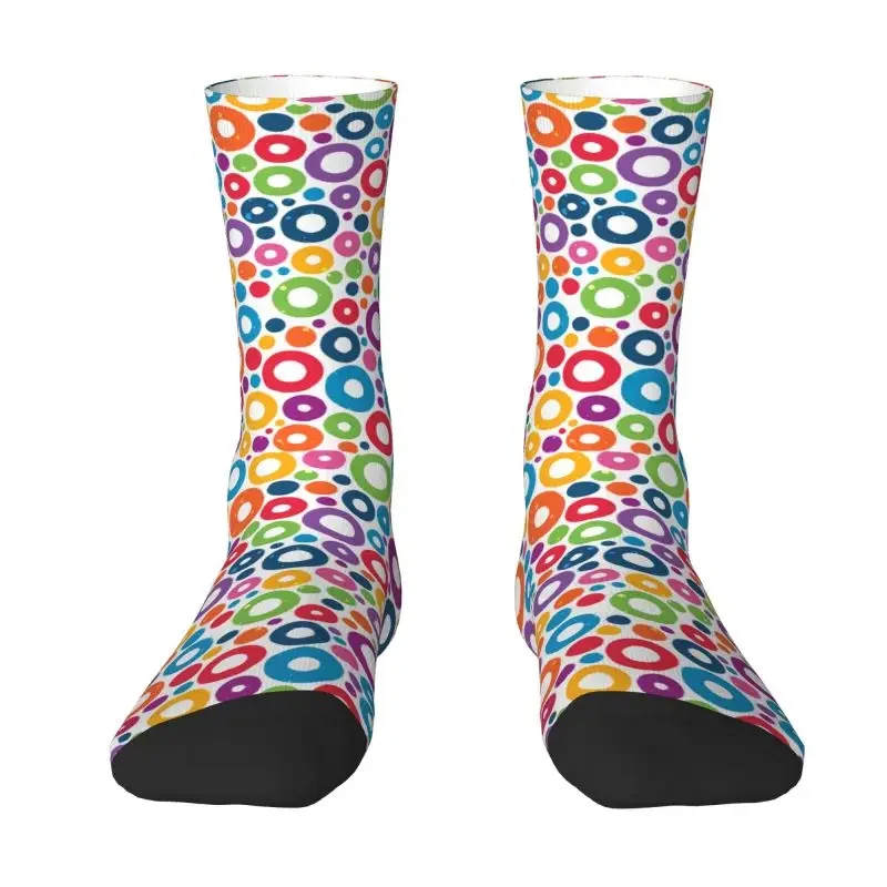 Colorful Polka Dot Circles Abstract Geometric Pattern Socks Women Male Men Breathable Warm Funny Basketball Sports Socks