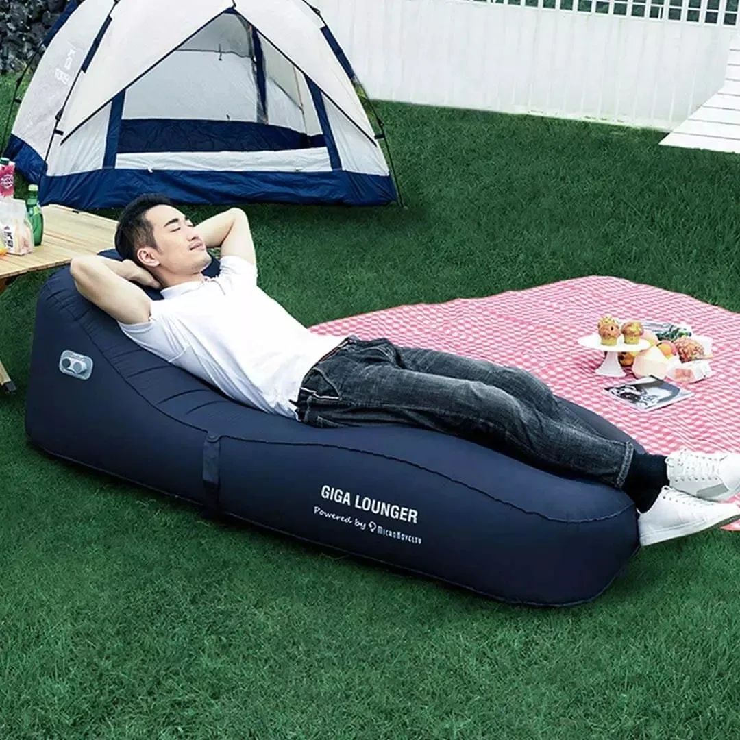 Imagem -02 - Yixiu-inflatable Air Pump Lounger para Camping e Caminhadas Ideal Leisure Bed