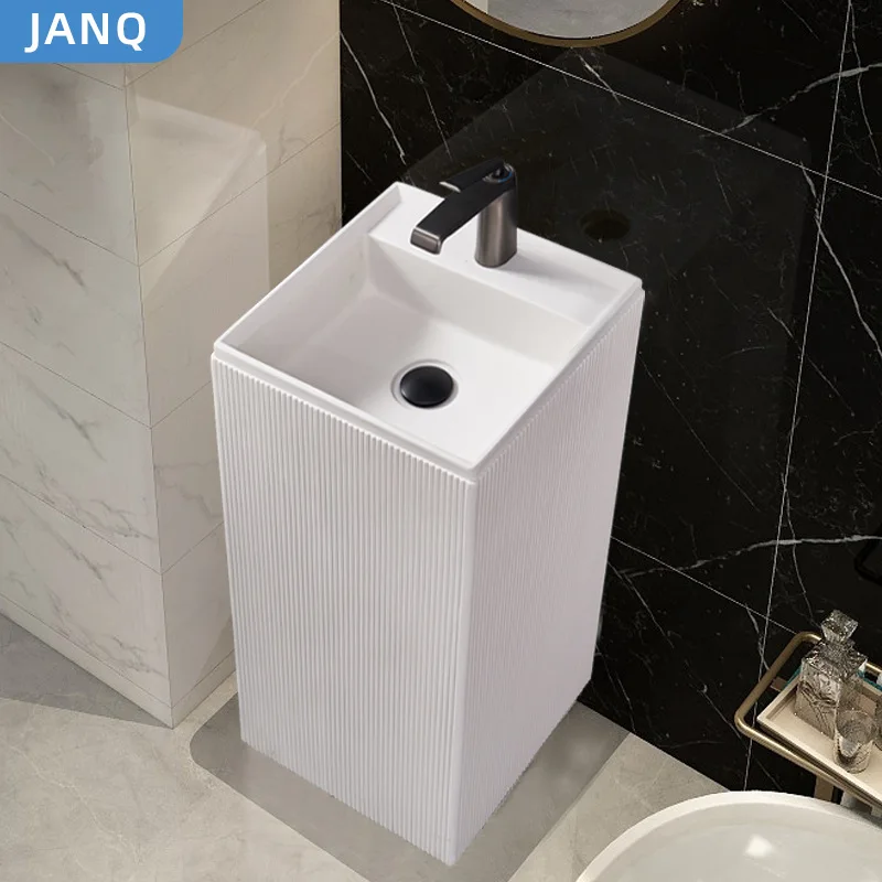 Column basin integrated wash sink artificial stone pillar basin balcony wash sink outdoor garden art floor wash basin