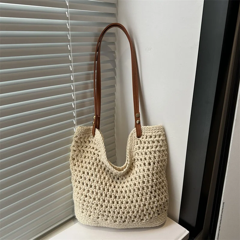 Large Capaci St Woven Beach Bag Women's Vaion Commuter Tote Cusizable Design Hand Dn Bag Cusization