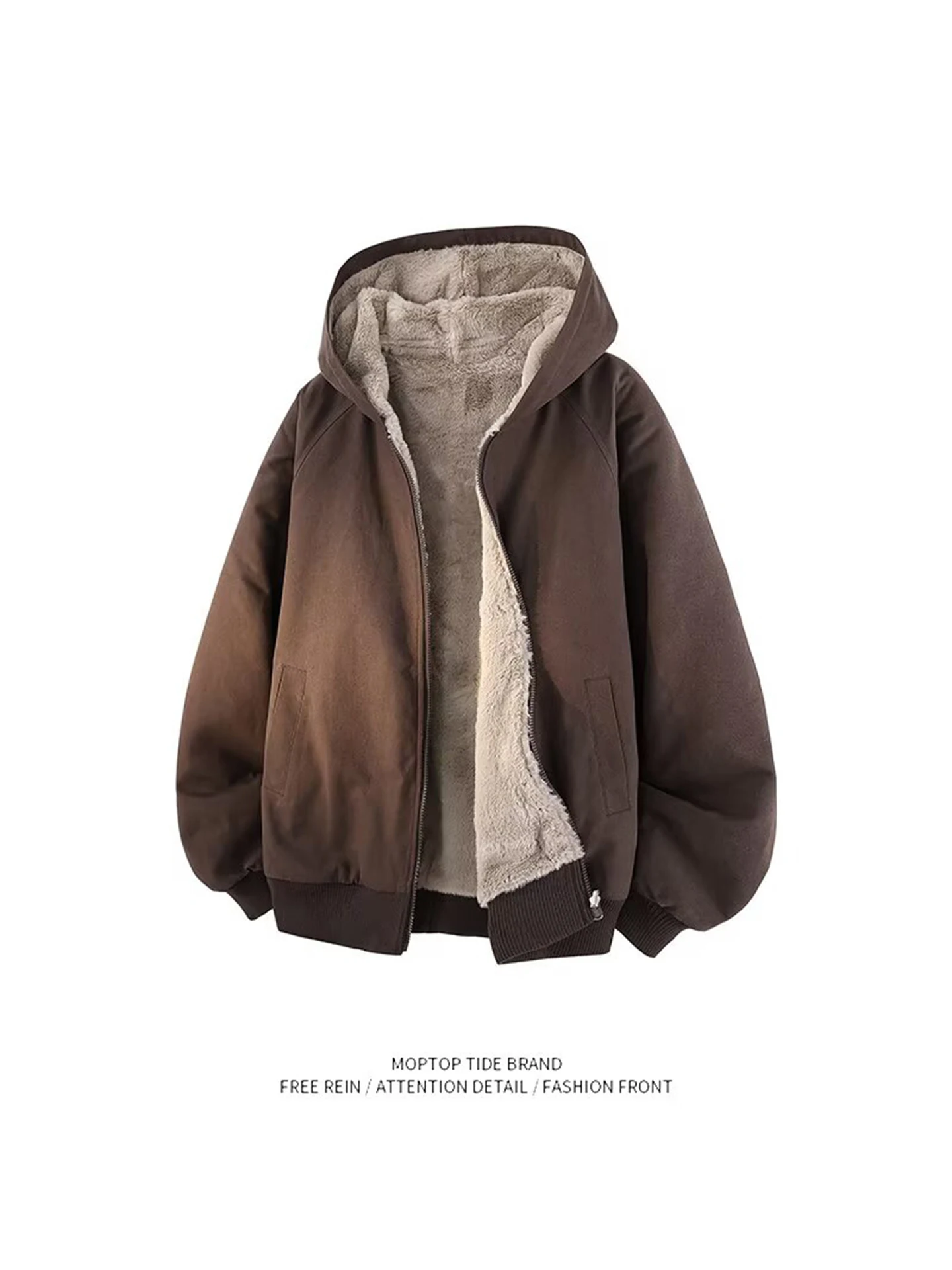 

Мужской повседневный двусторонний кардиган из кроличьего пуха и вельвета, утепленный, весенне-осенний, свободного кроя, молодежный, модный, полиэстер