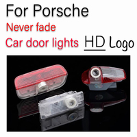 HD Glass Lens Car Door Light Laser Decor Projection Lamp Car Accessories For Porsche Cayenne Cayman Panamera Boxster Macan