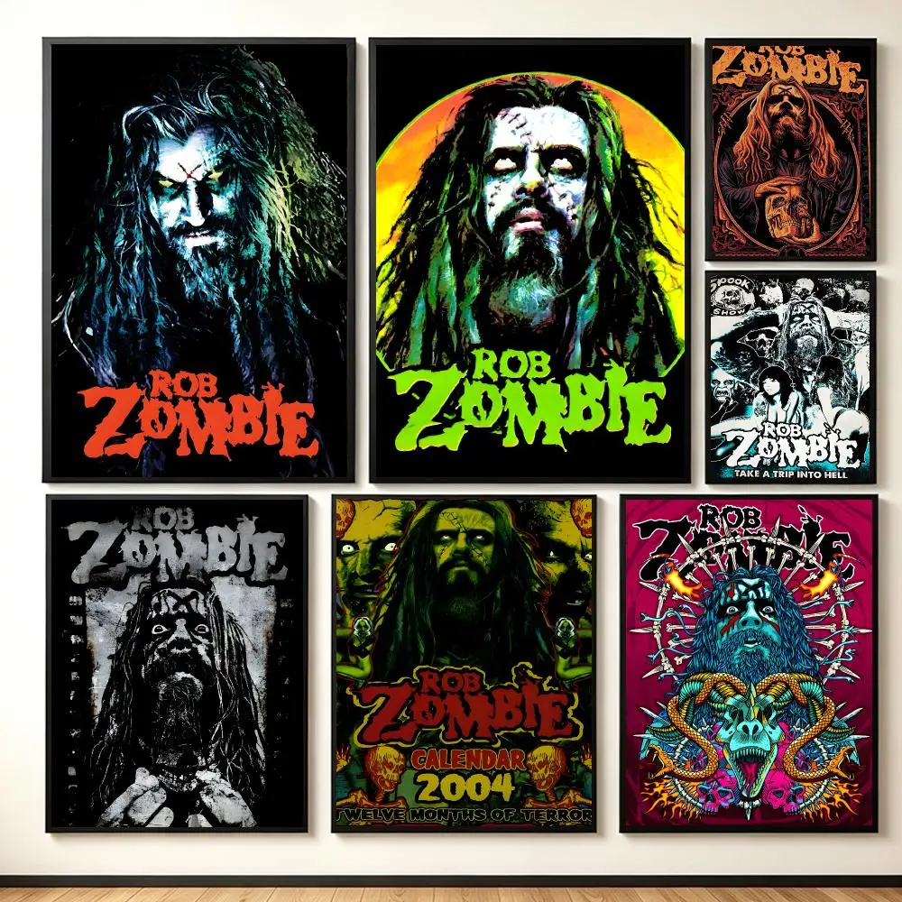 Shock-Rock Musician R-Rob Zombie Poster Lightweight Self‑Adhesive PP Wall Decal for Study Living Room Bedroom Decor Gift