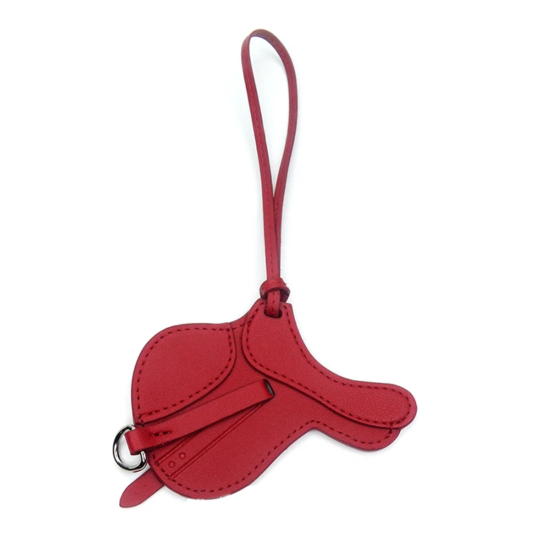 Fashion Soft Leather Saddle Bag Charm Hanging Decoration Ornament  Bag Ornaments For Lady Handbag Bag Accessories