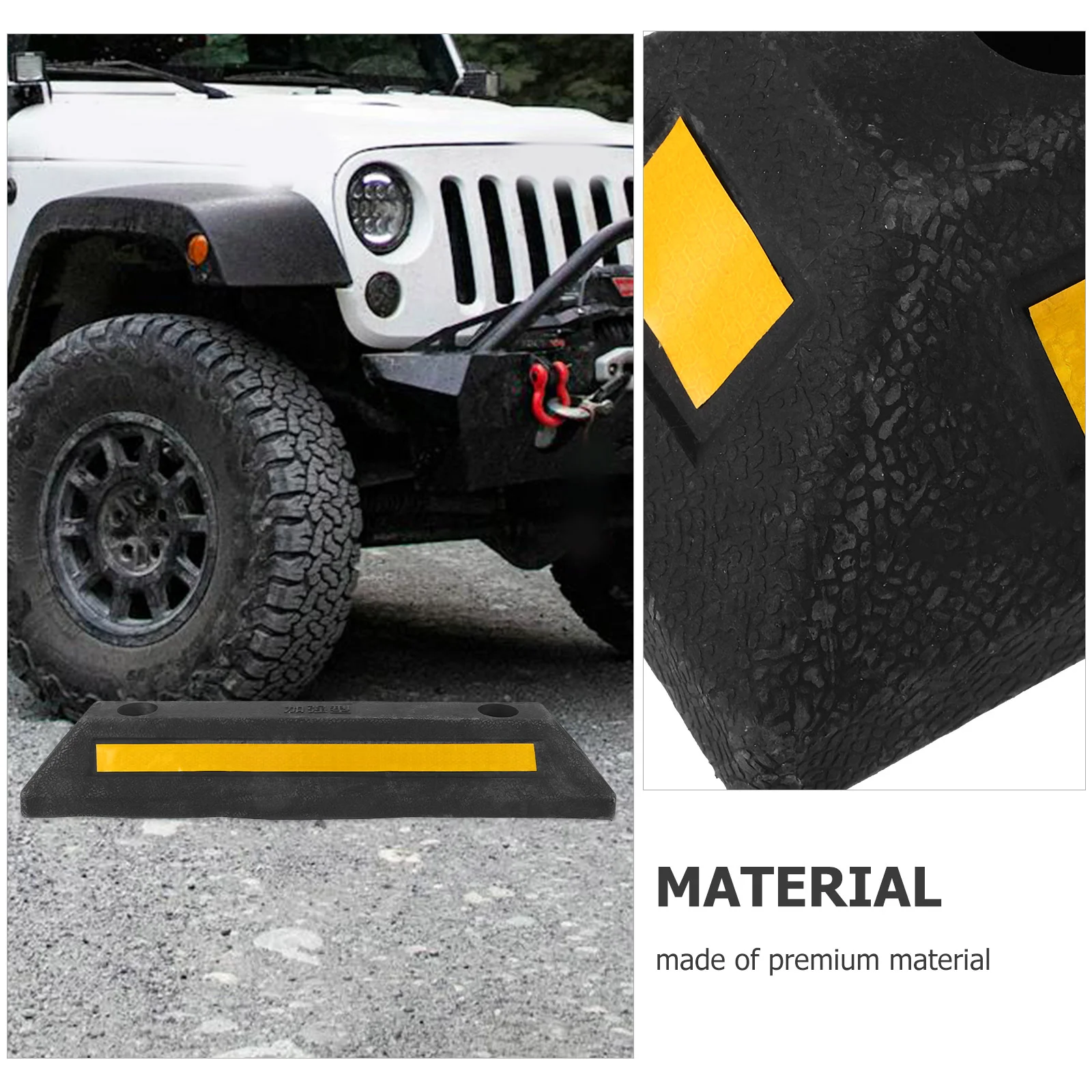 Tope de goma para coche, bloque de estacionamiento, tope de rueda de garaje, indicador de entrada, accesorios de guía de curva