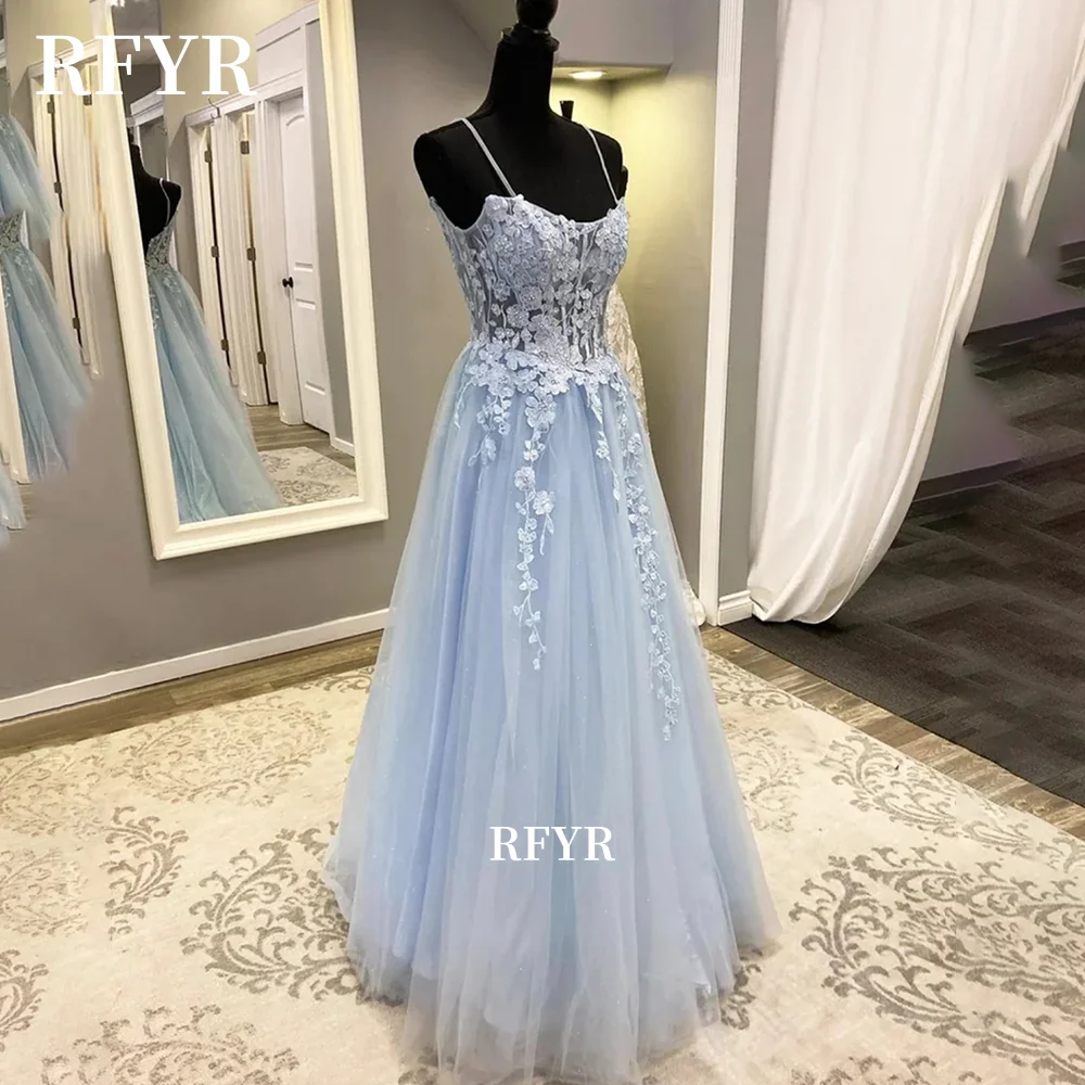 

RFYR Lace Party Dress A Line Prom Dress Elegant Princess Evening Dress for Women vestidos de fiesta Customized
