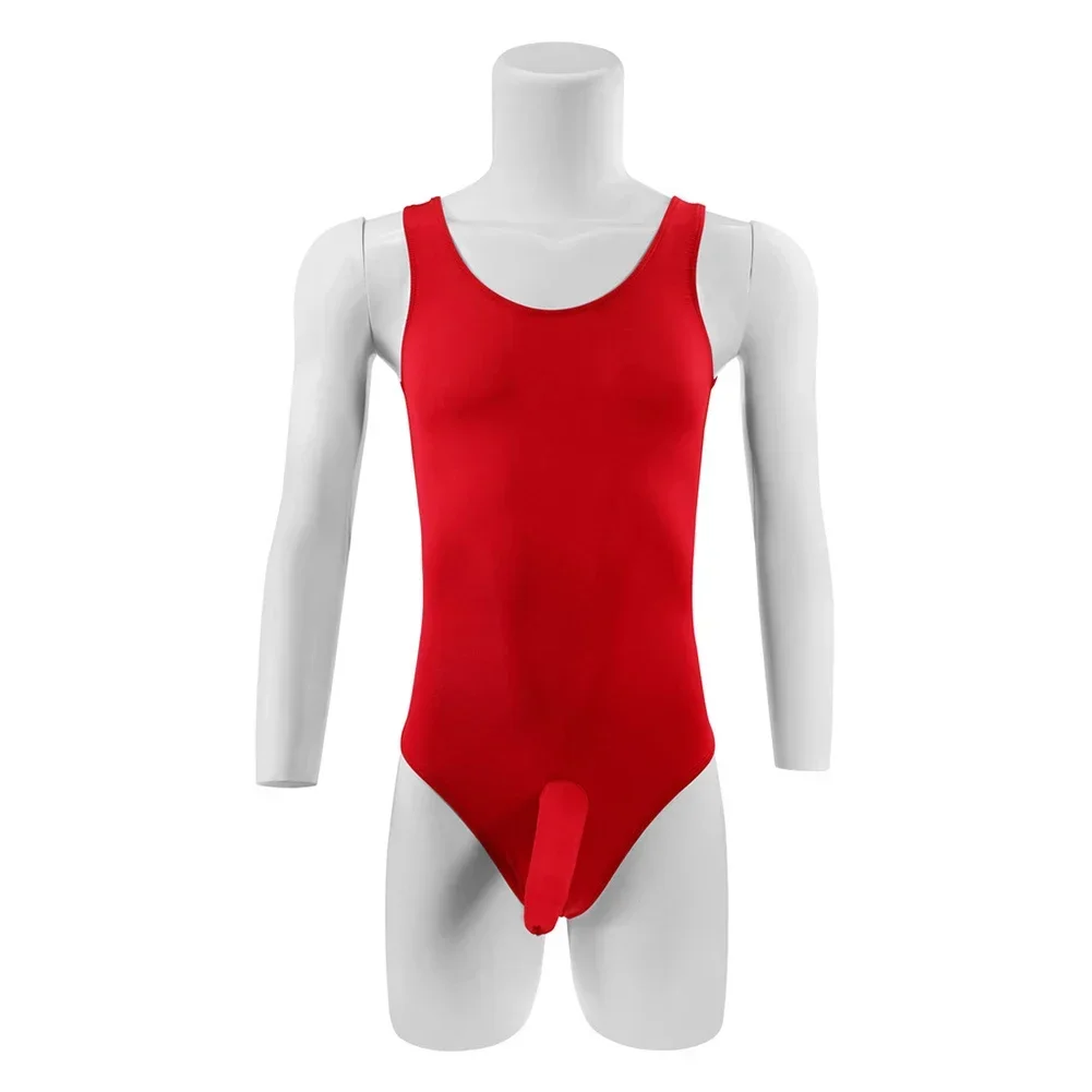 Mens Sexy Underwear Bodysuit Body Shaper Slimming Undershirt Bulge Pouch Leotard Wear Male Elastic Breathable Underwear