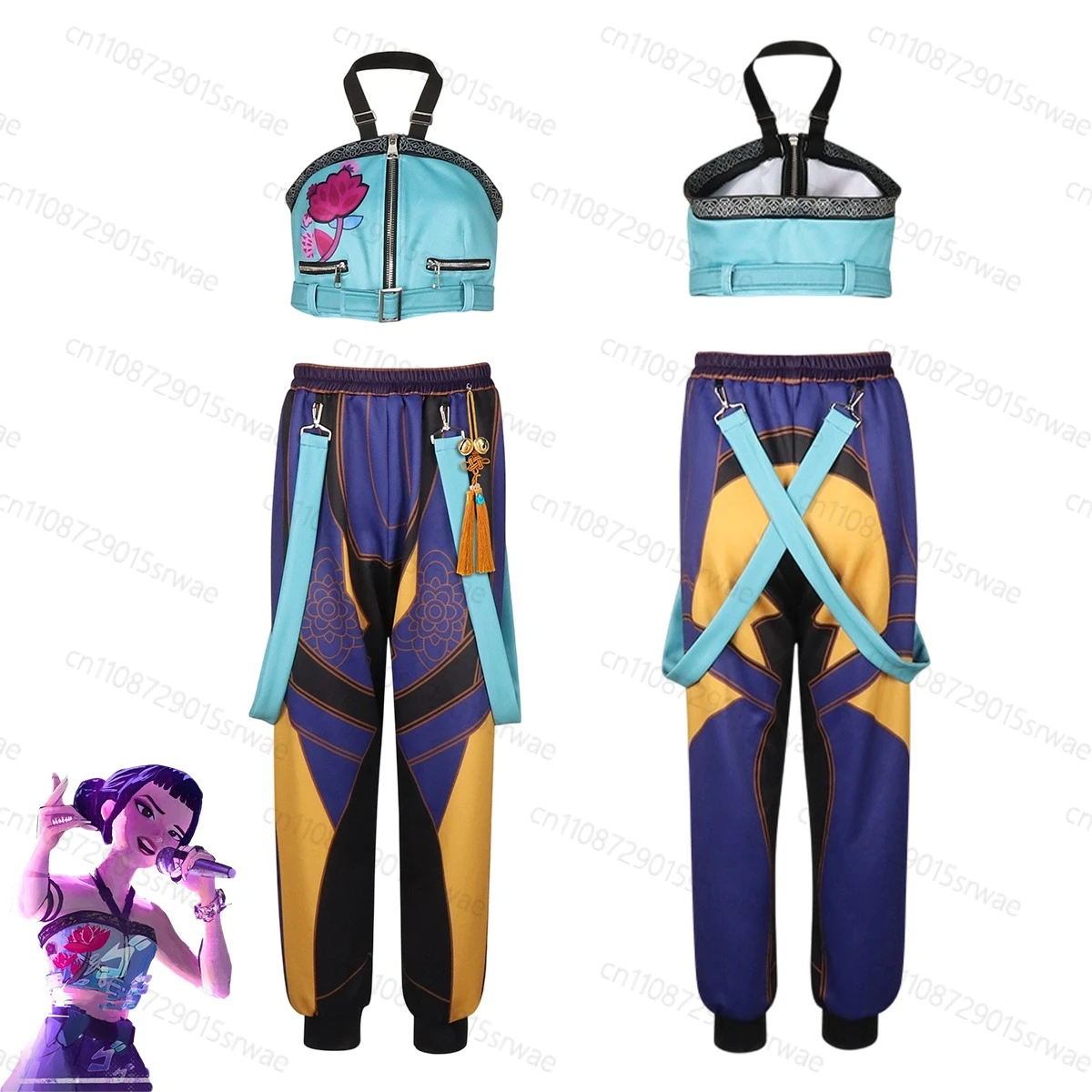 

Girls Idol Roleplay Adults Outfits KPOP Demon Hunters Zoey Anime Movie Cosplay Costume Adults Gothic Uniform Stage Clothing