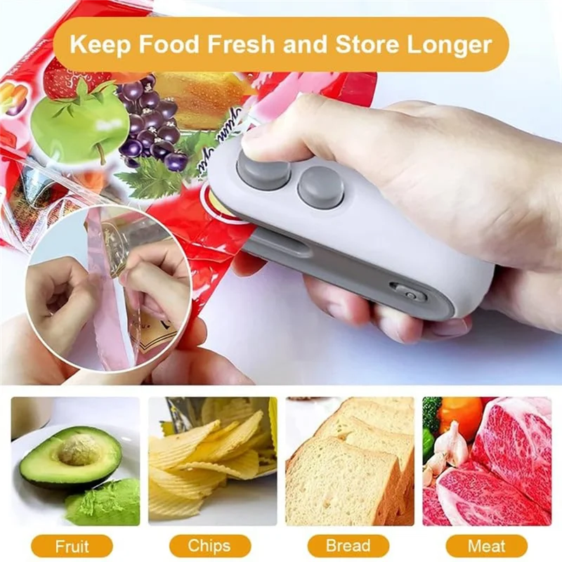 

Well Made-Mini Bag Sealer, 2-In-1 USB Charging Sealer, Portable Handheld Rechargeable Vacuum Food Sealer, Bag Sealer