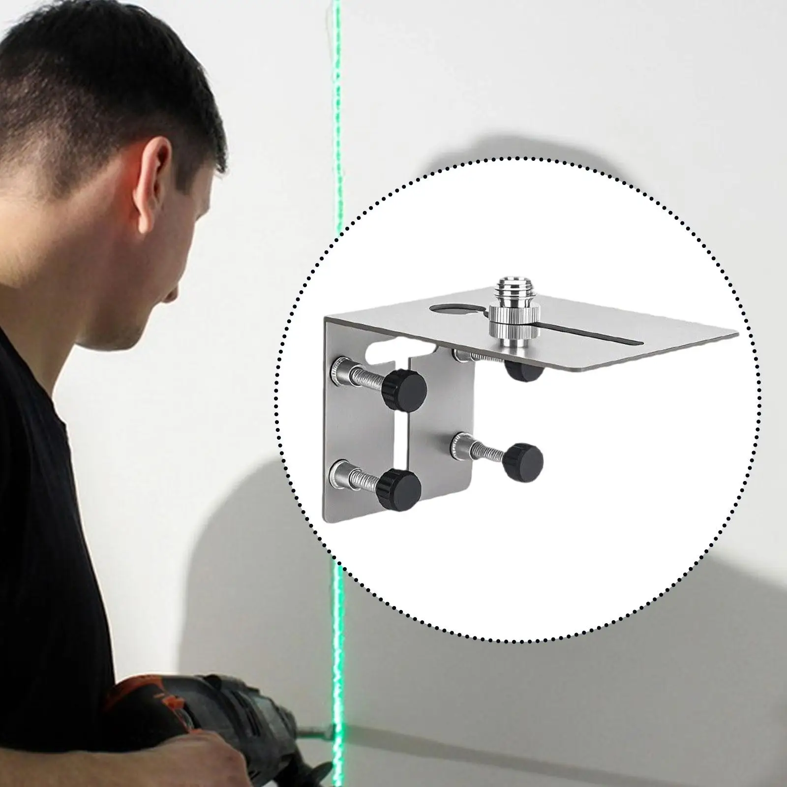 

Wall Mount Levels Bracket Levels Support Stainless Steel Positioning Rack for DIY