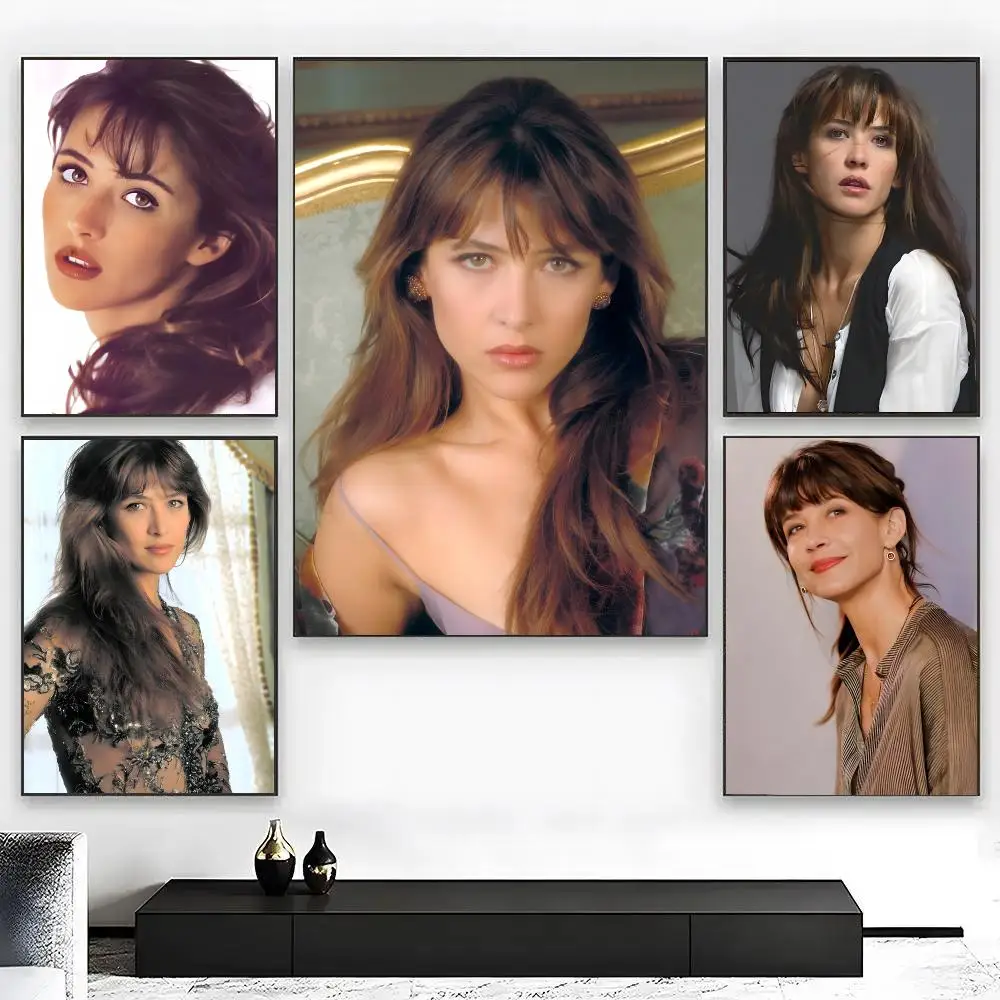 Actress S-Sophie Marceau Poster High Quality Bedroom Living Room Aesthetic Wall Decoration Painting Stickers Gift