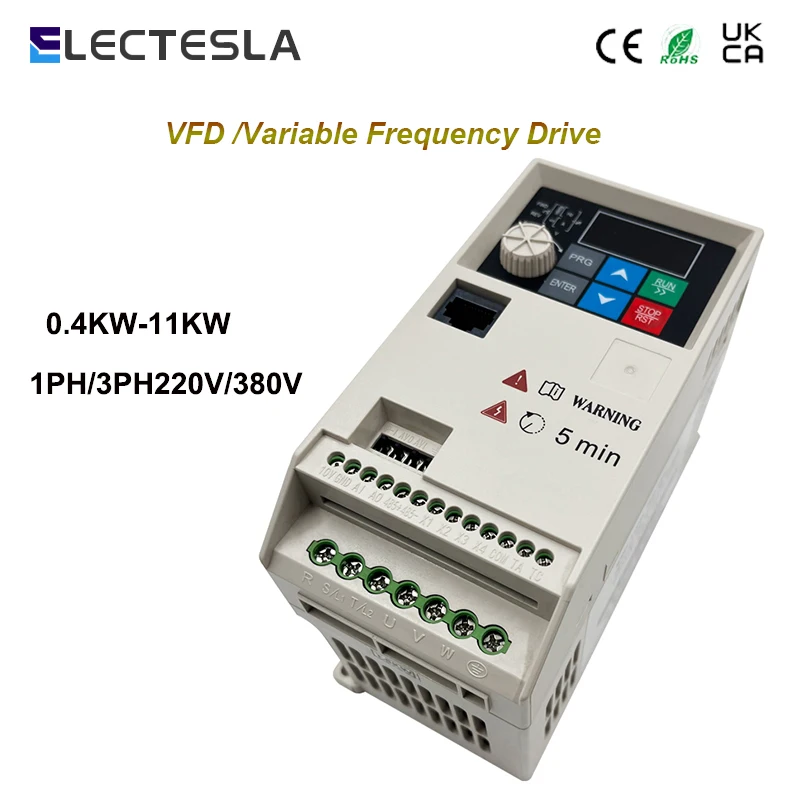 

VFD Frequency Inverter Converter AC Motor Drive 0.75/1.5/2.2/3/4/5.5KW 1phase 220V 3phase 220V RS485