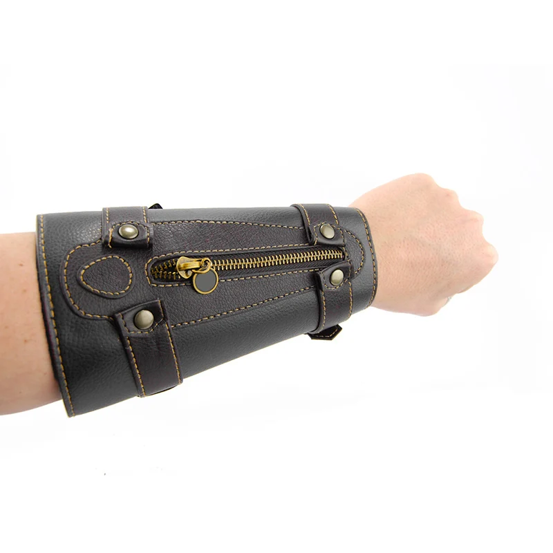 

Medieval Vintage Leather Steampunk Gothic Arm Guard Armor Wristguard Viking Pirate Cosplay Costume Accessory Archer Wrist Guard