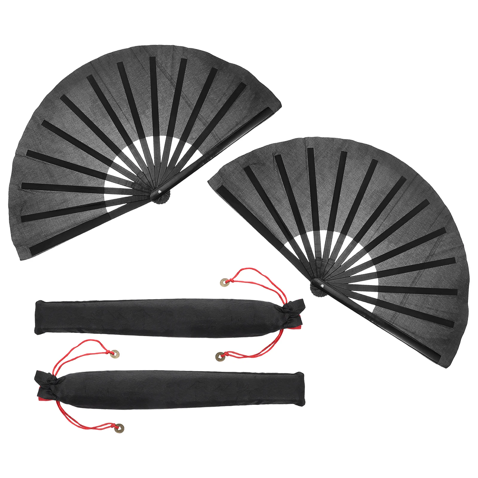 

4pcs Handheld Folding Fan Bamboo Fabric Dance Prop For Wedding Party Festival Performance Lightweight Portable Chinese Style