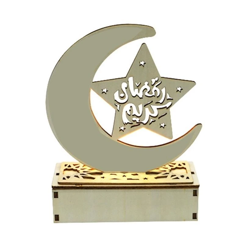 

EID Mubaraks Ornament Moon LED Light Ramadans Decoration for Home Islamic Muslims Party Decoration Kareem Eid Gift
