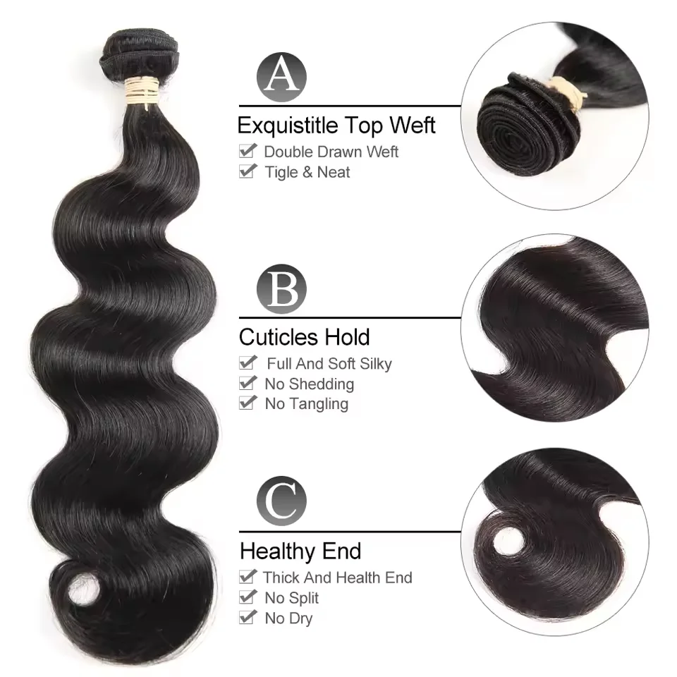 Bundles d'extensions de cheveux humains Body Wave, cheveux brésiliens, 36 ", 38", 40"