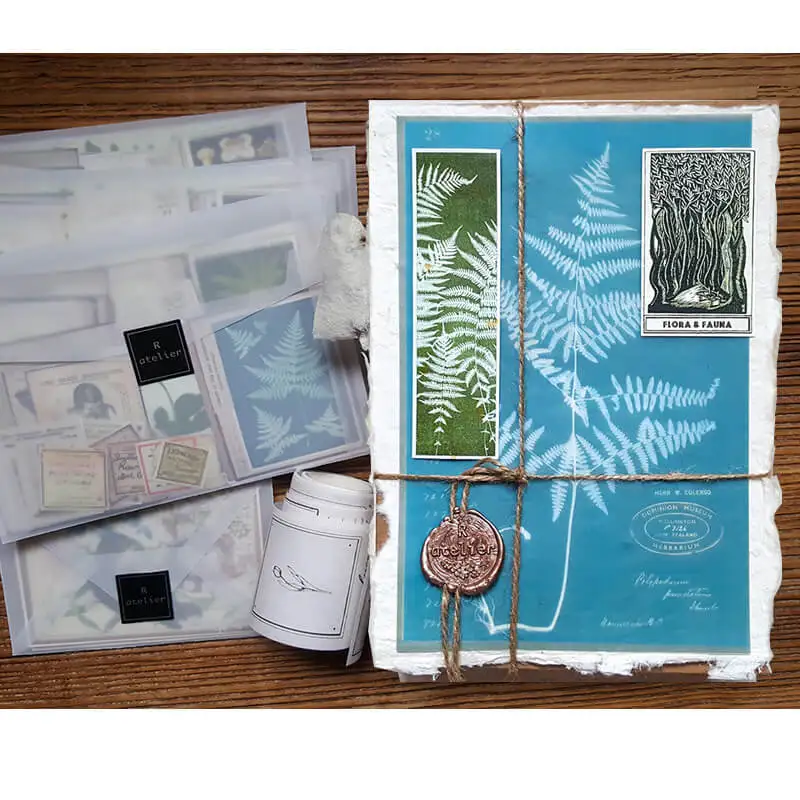 Scrapbooking Supplies Flower Stickers Vintage Journal Flora Fauna Diary Decoration Journaling Material Gift
