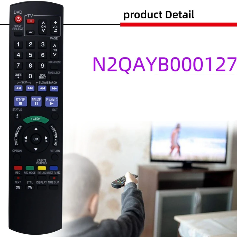 N2QAYB000127 Remote Control For Panasonic DVD Recorder DMR-EX78 DMR-EX78EB DMR-EX88 DMR-EX88EB DMR-EX77 DMR-EX77EB