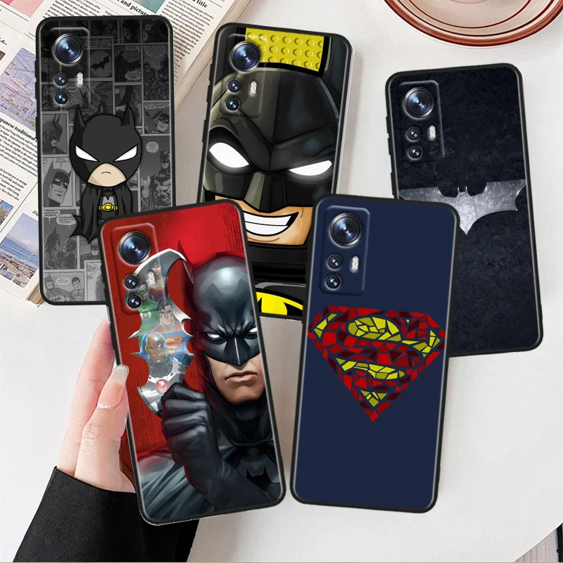 Batman Superman For Xiaomi Mi 14 13 12T 12S 12X 11i 11X 11T Play HyperCharge Lite Ultra Pro Black Soft Phone Case