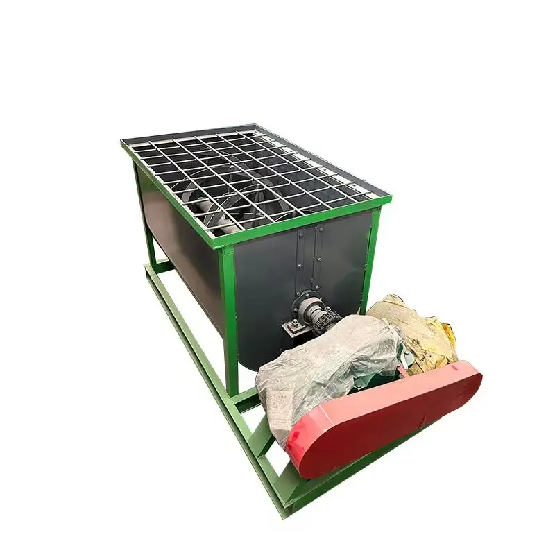 Horizontal Manure Mixer Horizontal Feed Mixer Horizontal Organic Fertilizer Mixer 380V Motor Multifunctional