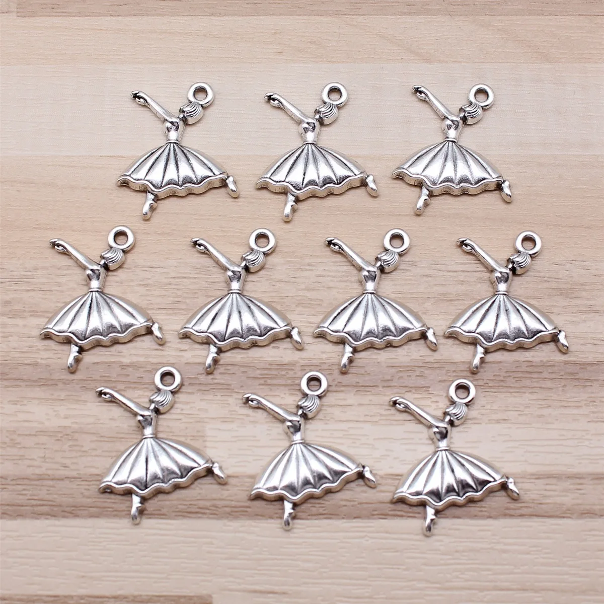 IFOCUS 10pcs/Lot Ballerina Ballet Charms For DIY Jewelry Making Zinc Alloy 26x21mm/1.02x0.83inch