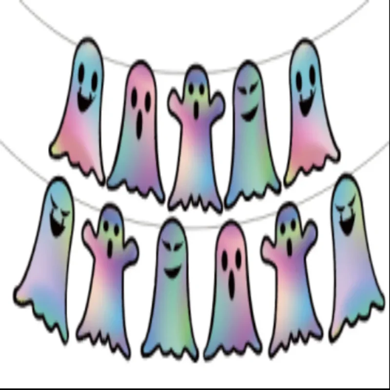 Halloween pumpkin color printing, flag pulling, European and American ghost festival horror pumpkin decoration, party sce