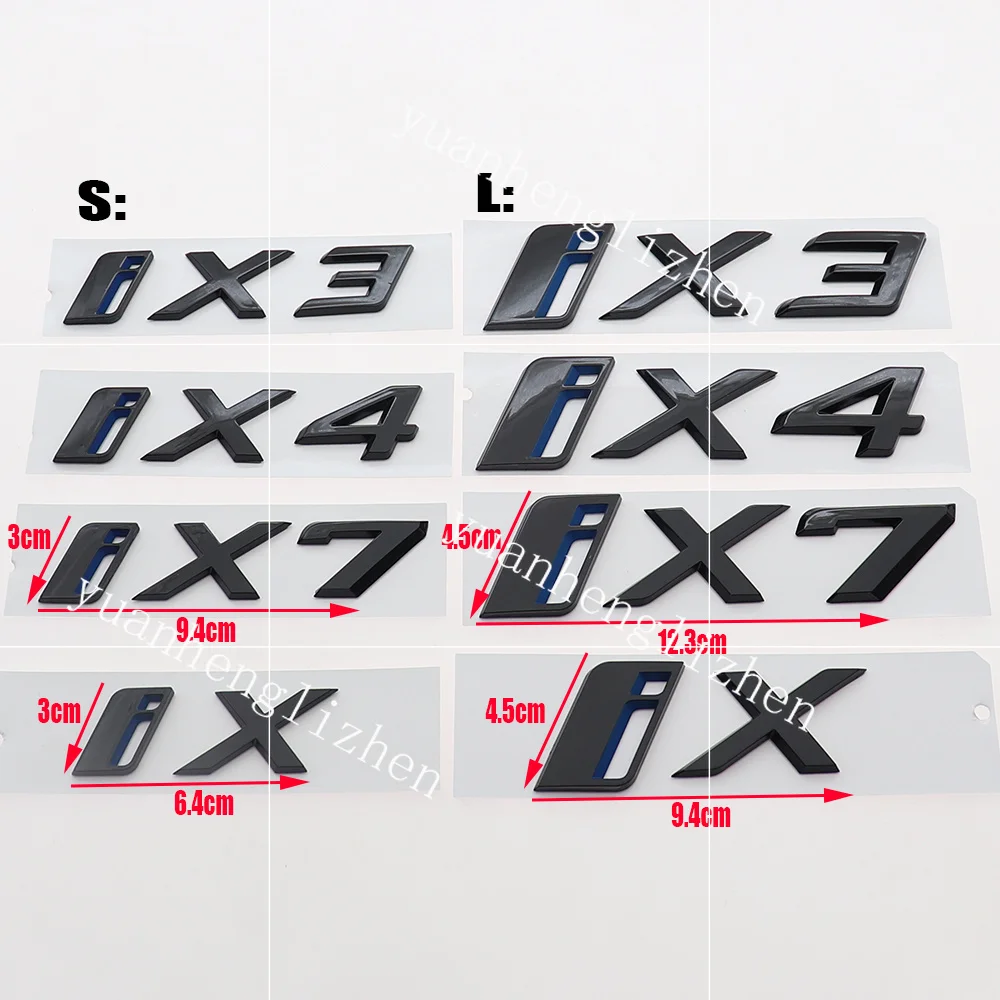 1PC 3D ABS Ix Ix3 Ix4 Ix7 Car Logo Sticker Tail Boot Decoration Badge Auto Rear Trunk Emblem Decal Accessories