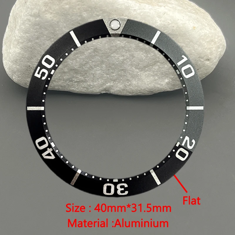 Watch Precision Work Ocean series Flat Aluminium Bezel insert  40*31.5mm Aluminium Bezel Insert Ring