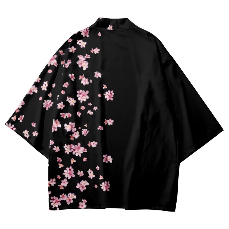 

2026 Kimono Japanese Traditional Costume Boys Girls Flower Print Haori Cardigan Jacket Children Beach Wear Cloak