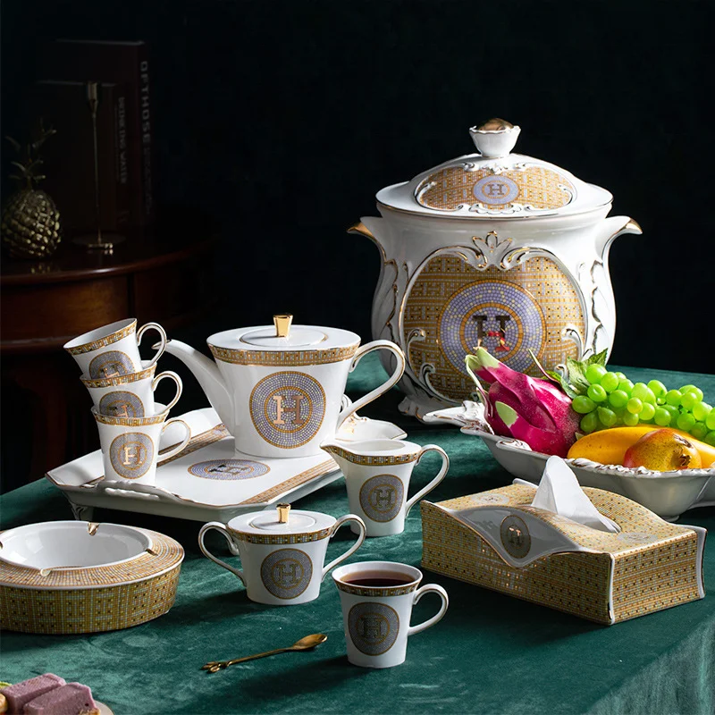 Fine bone china royal luxury 8 pcs bone china coffee set